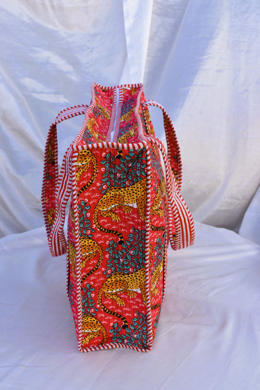 Red Cheetah Tote Bag
