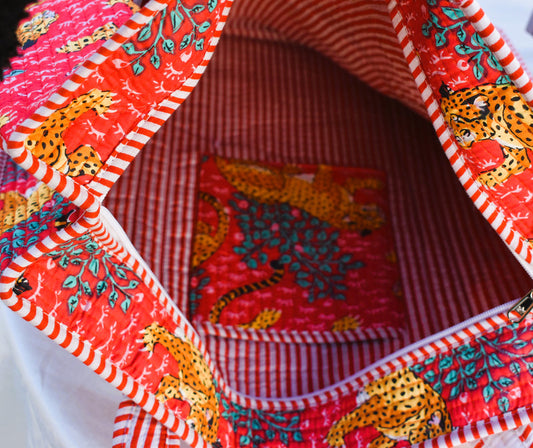 Red Cheetah Tote Bag