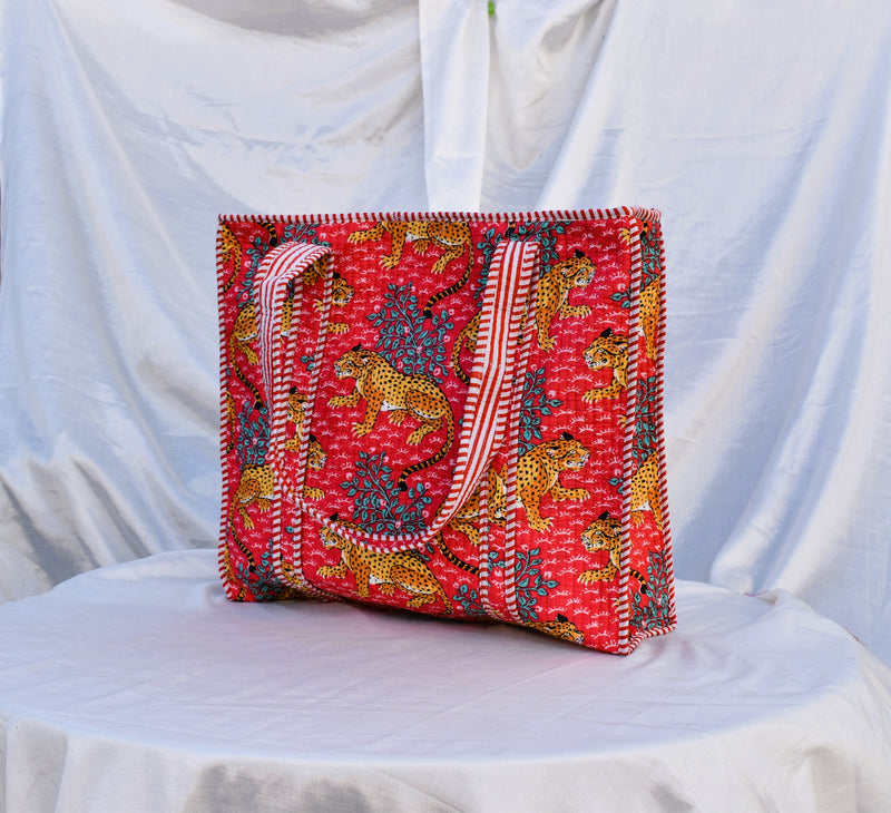 Red Cheetah Tote Bag