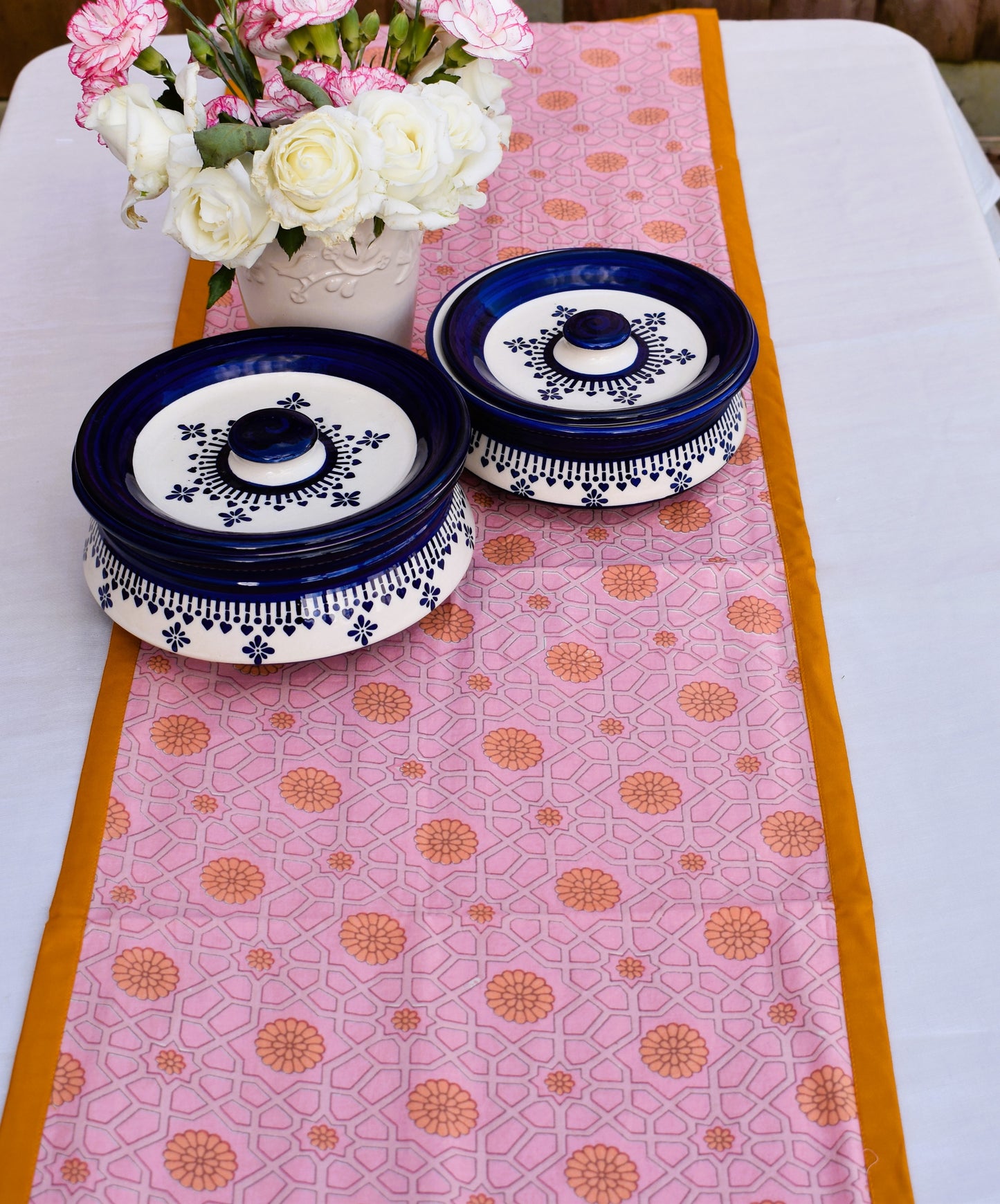 Manthara - Pink Floral Table runner