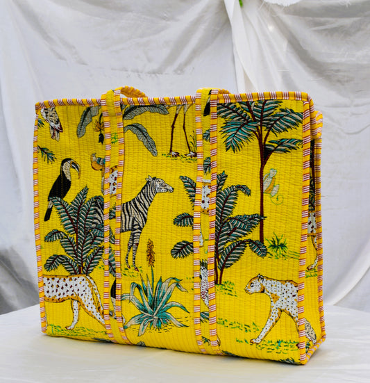 Yellow Zebra Tote Bag