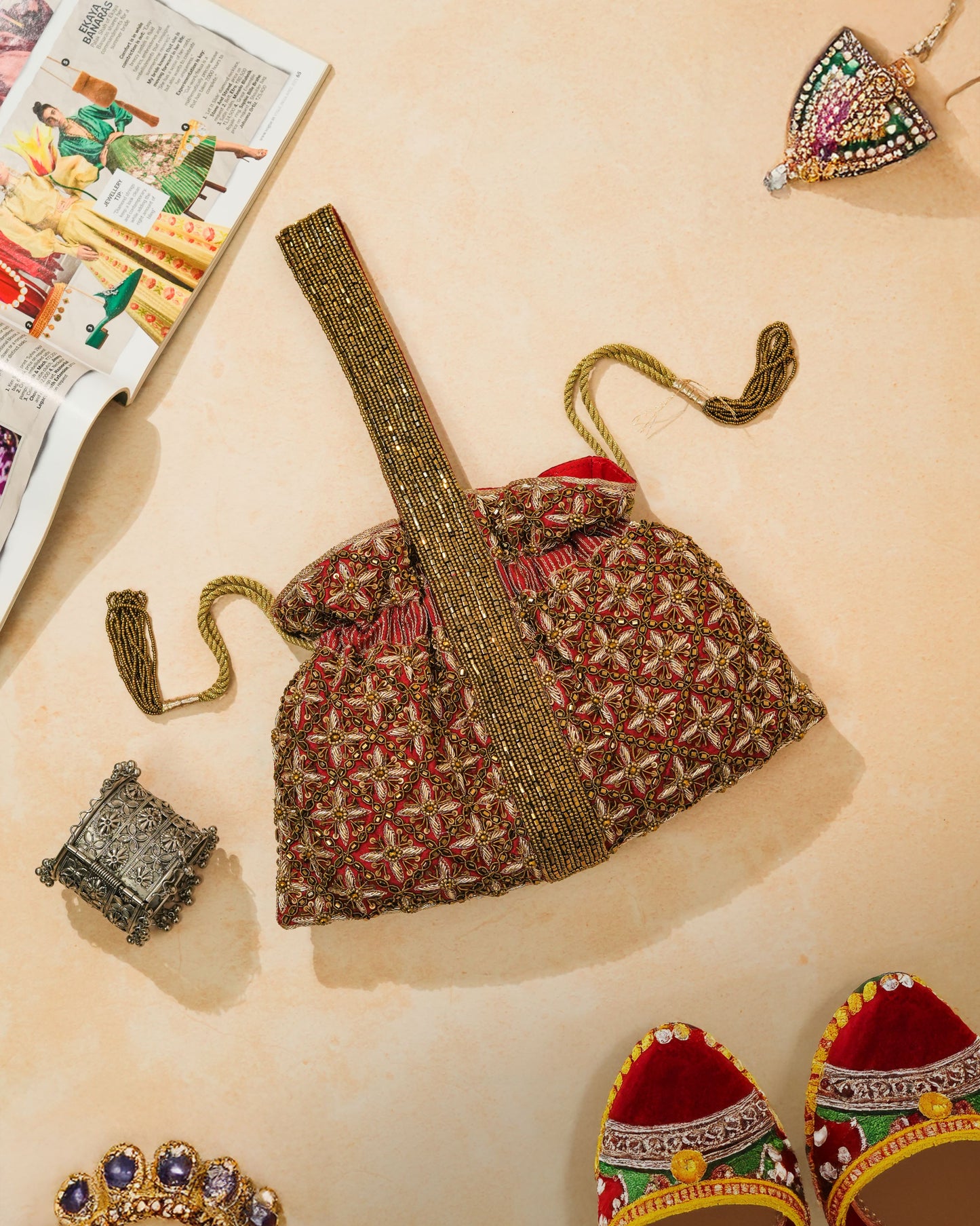 Red Riviera potli bag