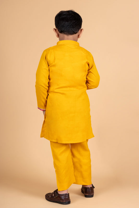 Boys yellow kurta payjama set