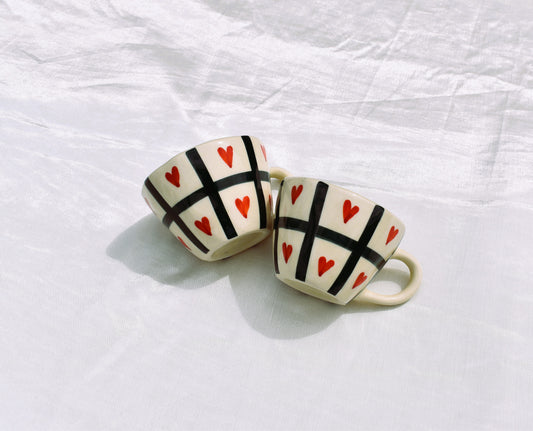 Checked Heart Coffee Mug