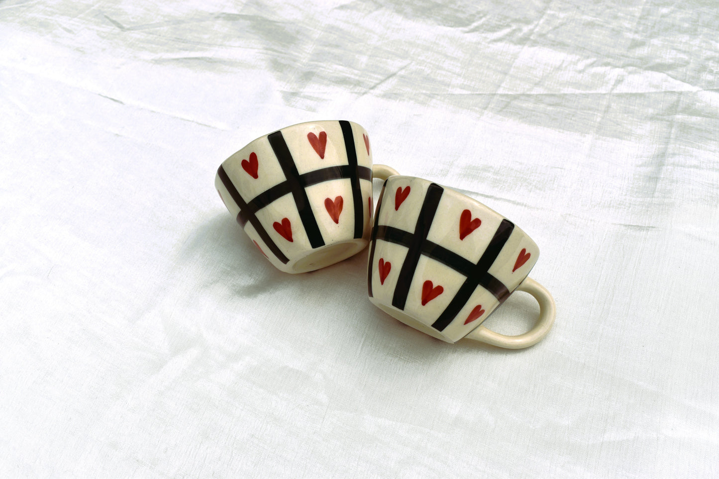 Checked Heart Coffee Mug