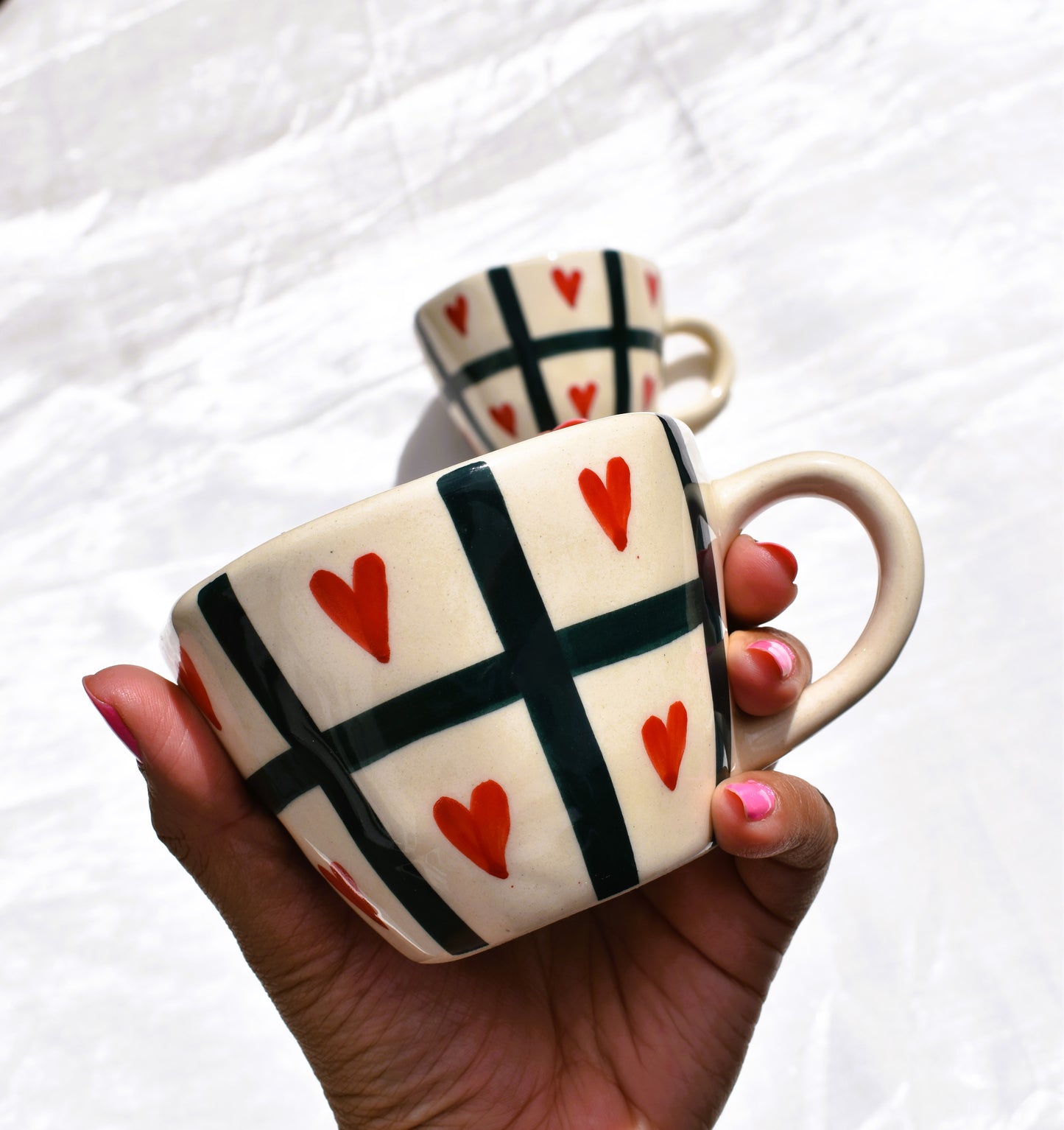 Checked Heart Coffee Mug