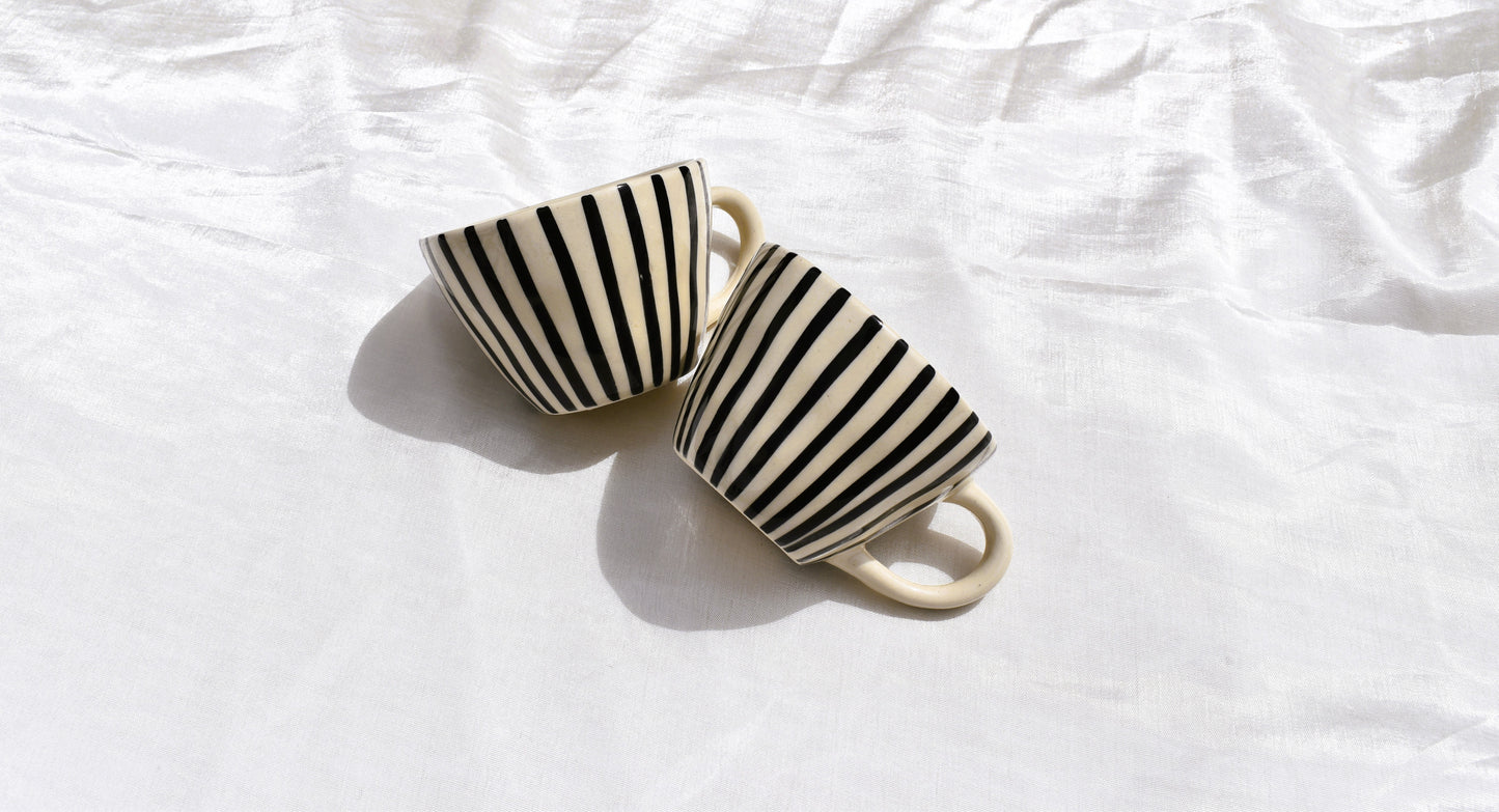 Black Striped Coffee mugs