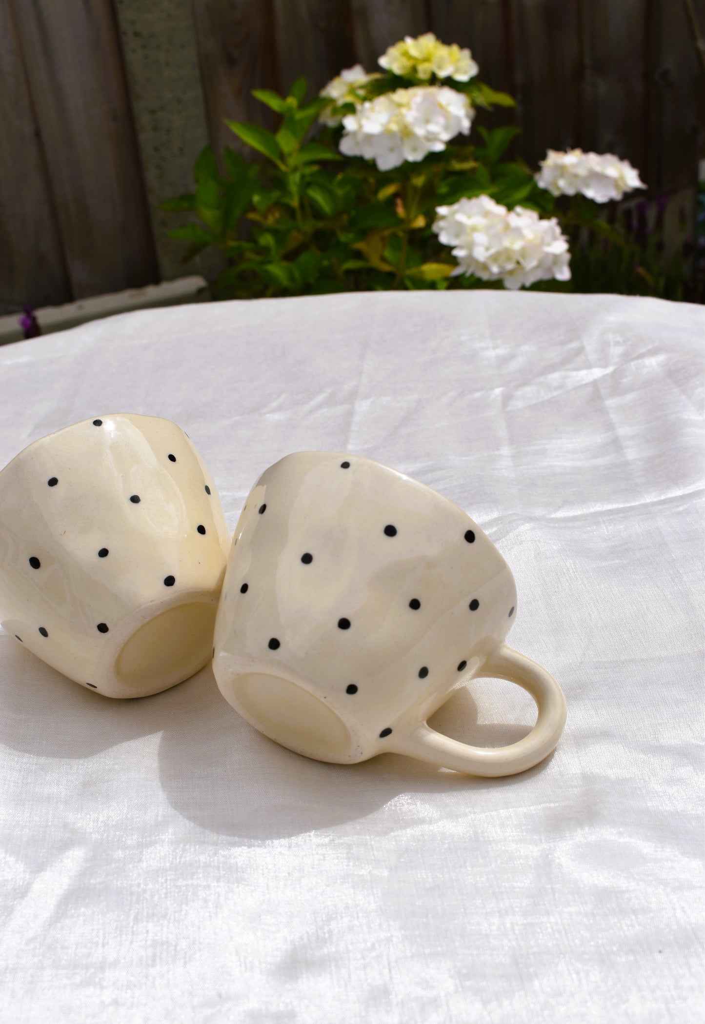 Black dotty mug