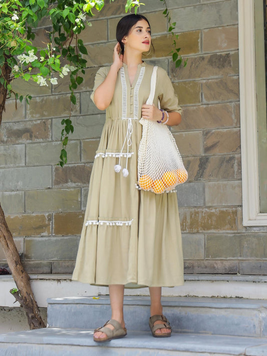 Sea side Cotton Maxi Dress