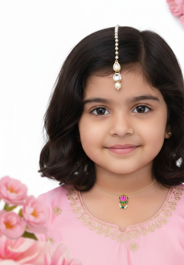 Ek Kamal phool necklace for girls