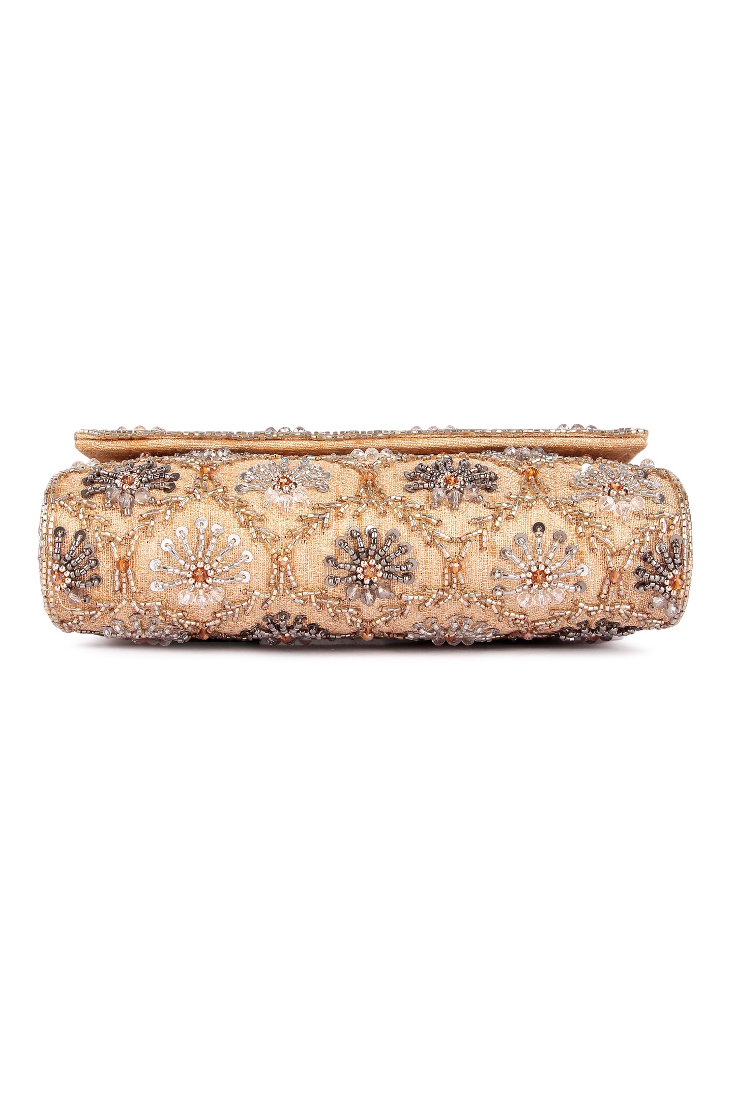 Gold silver aayena clutch