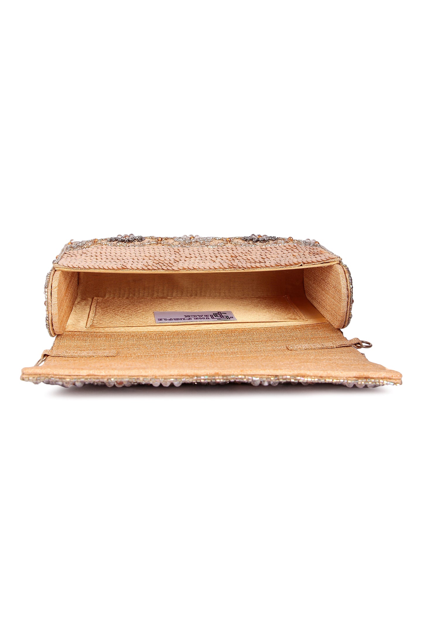 Gold silver aayena clutch