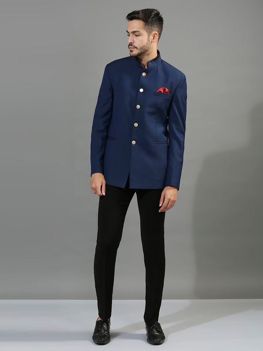 Navy Blue Bandhgala Set