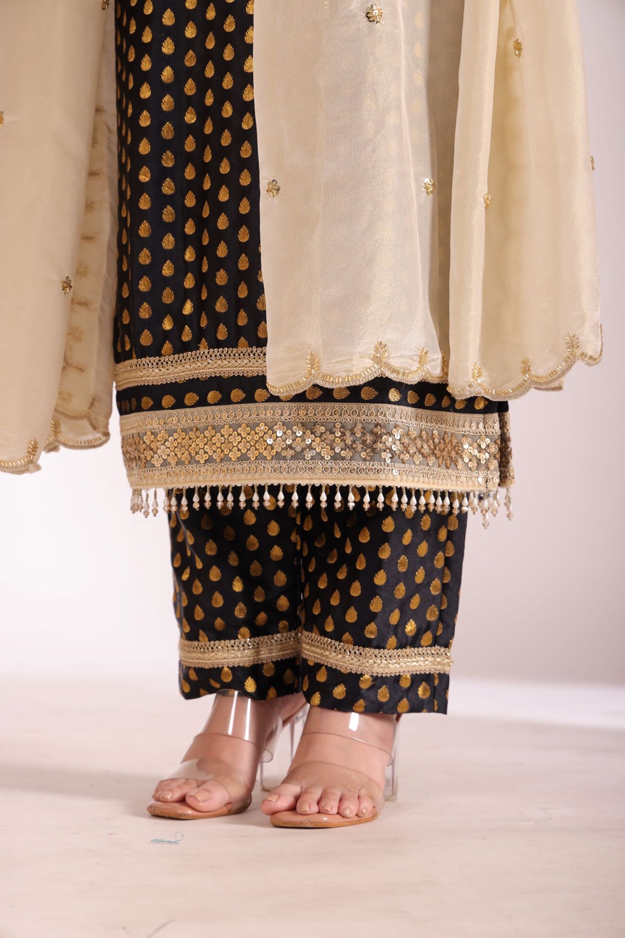 Noorika Black Kurta with pant and dupatta- set of 3