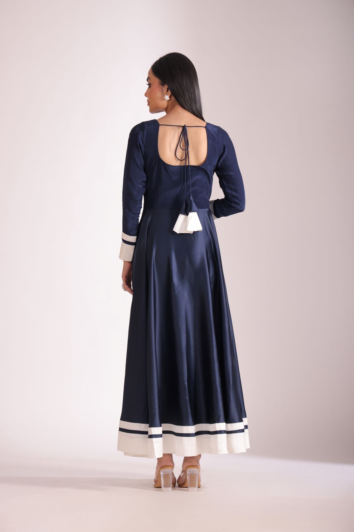 Jhalak Navy Blue Anarkali with Chooridar and Dupatta- set of 3