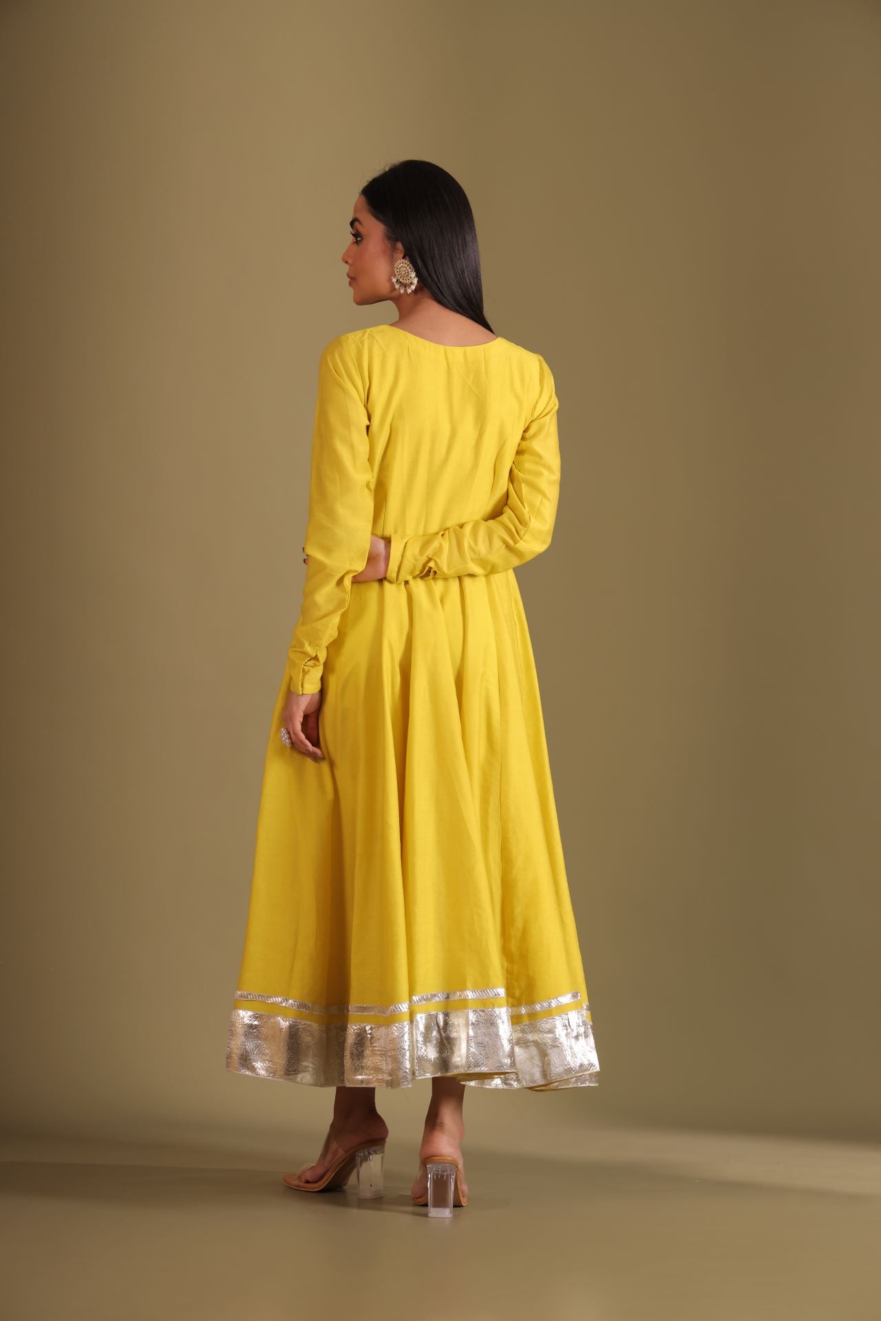 Mastani Sunshine Chanderi Anarkali and chooridar with dupatta- set of 3