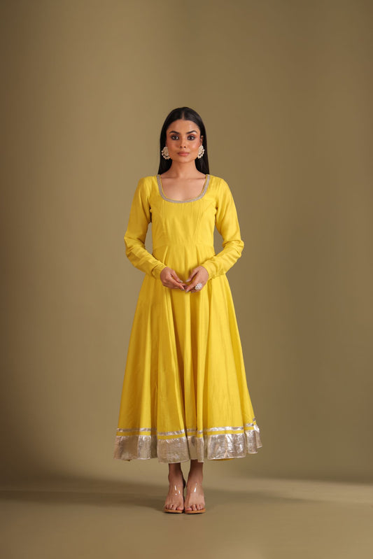 Mastani Sunshine Chanderi Anarkali and chooridar with dupatta- set of 3
