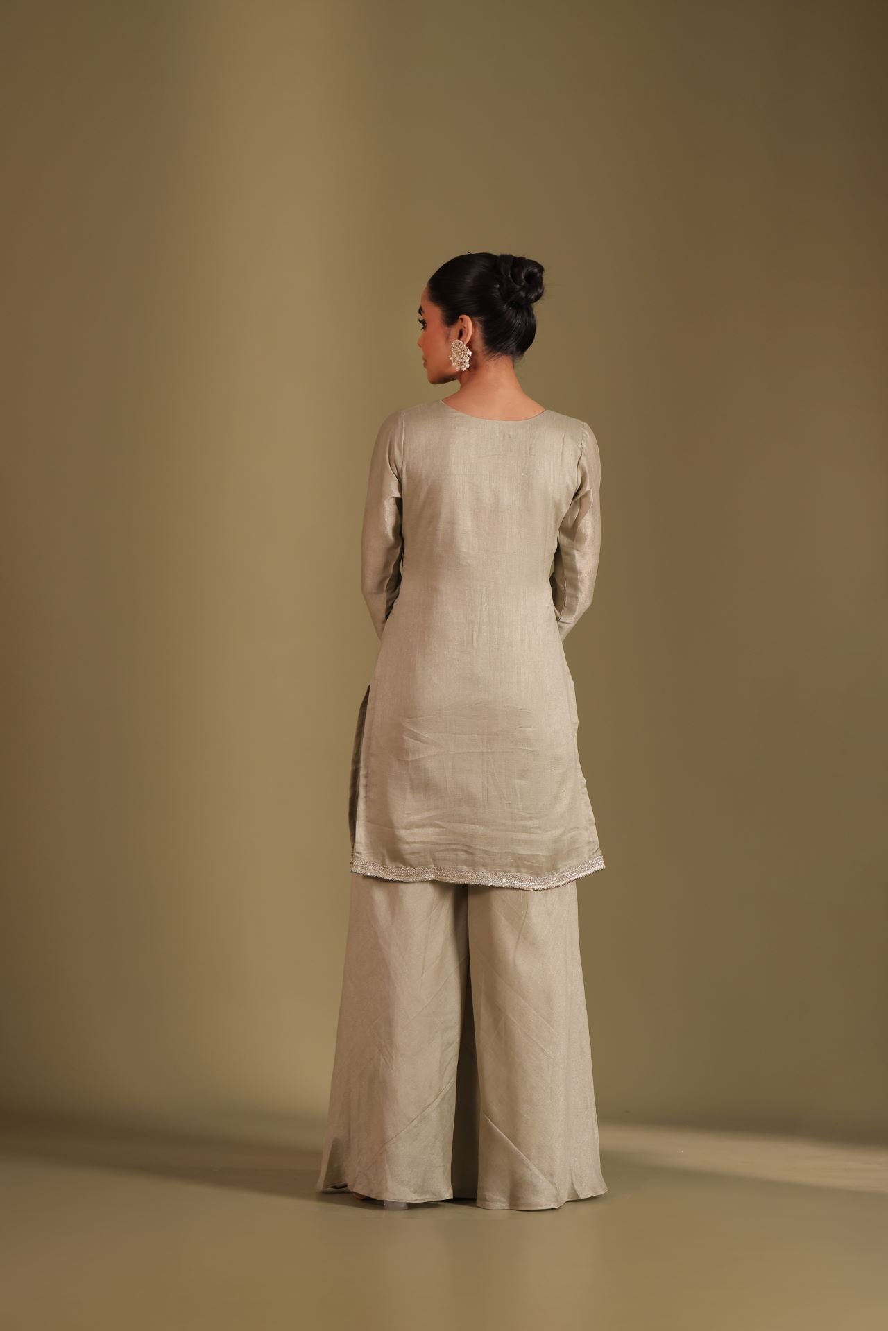 Jhalak Sage Kurta with Sharara and Dupatta- set of 3