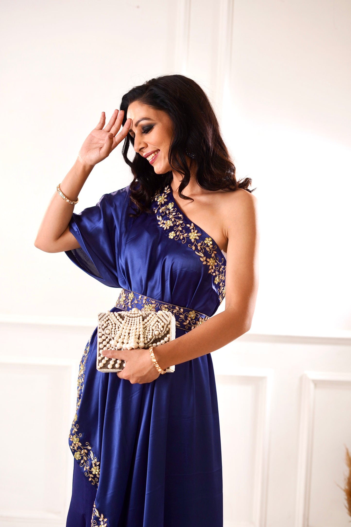 SEHAR Navy Amber Cape and Sharara