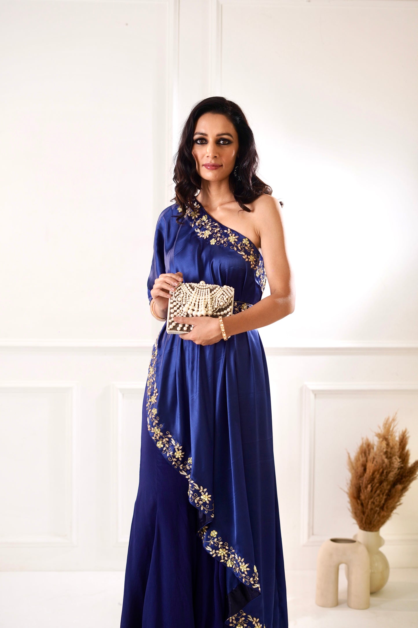 SEHAR Navy Amber Cape and Sharara