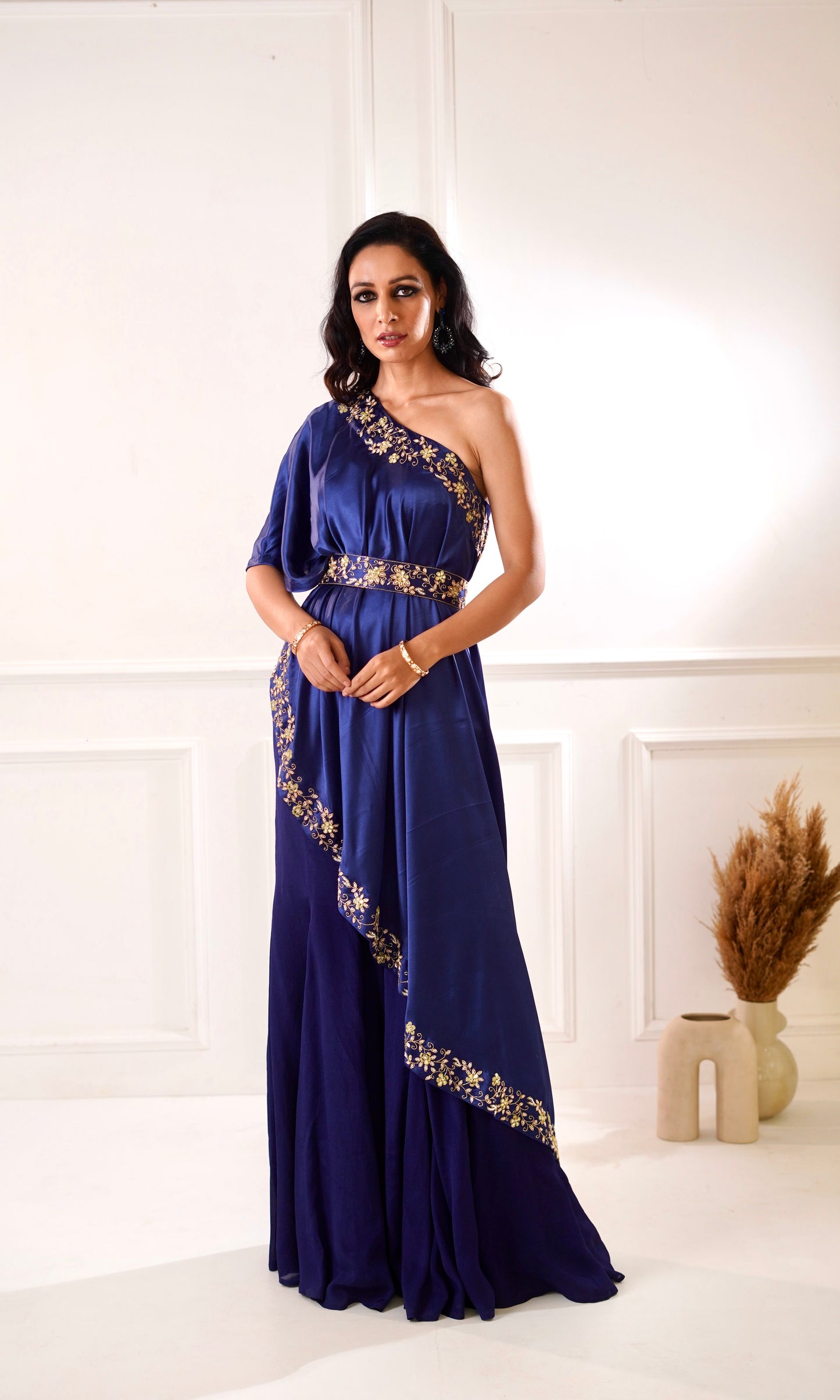 SEHAR Navy Amber Cape and Sharara