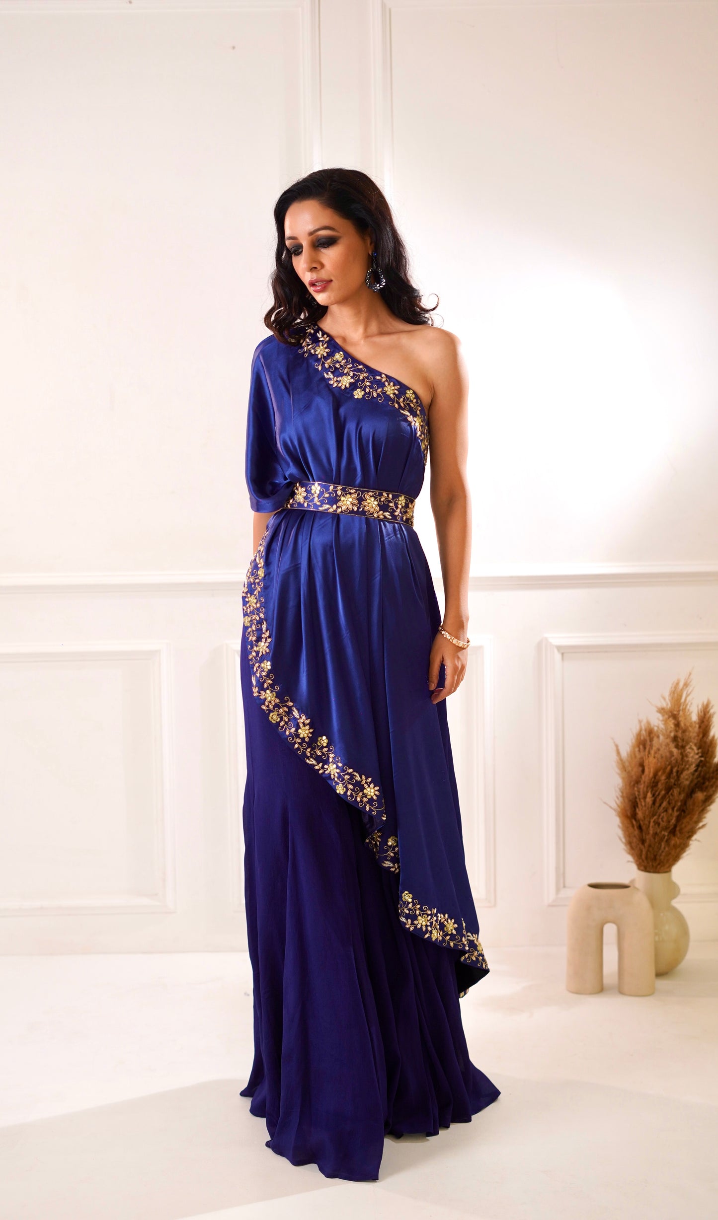 SEHAR Navy Amber Cape and Sharara