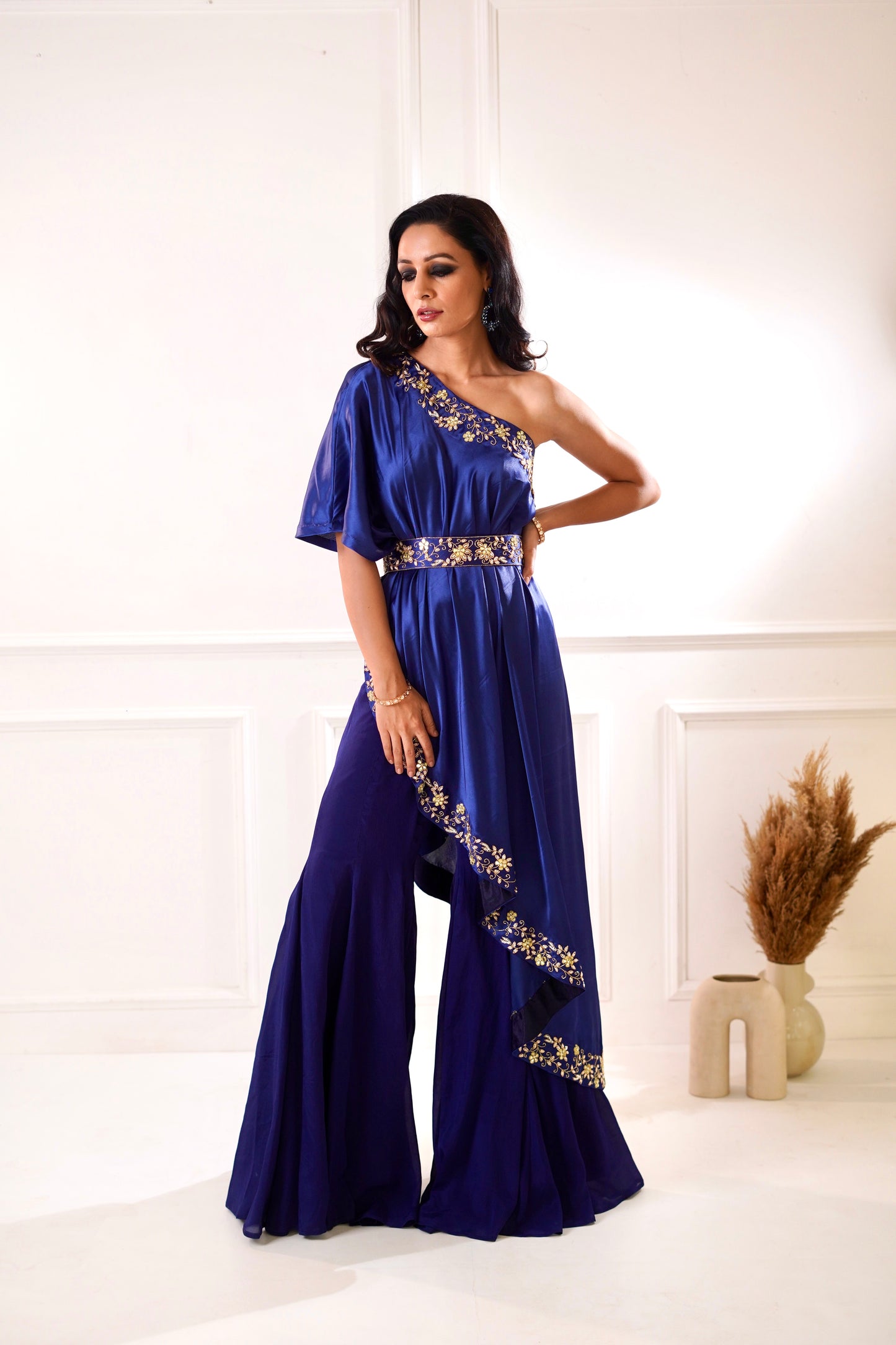 SEHAR Navy Amber Cape and Sharara