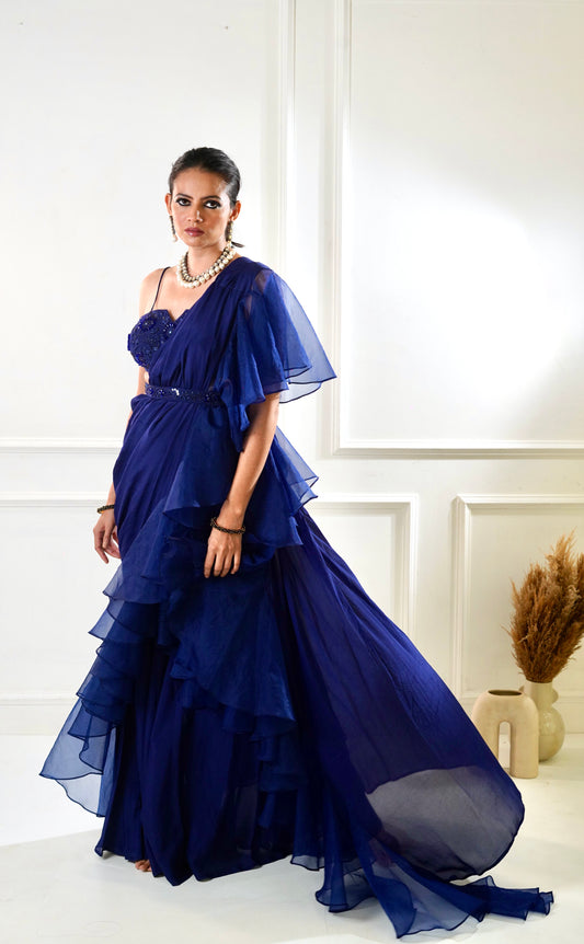 NIKASHA Navy ruffle Sree