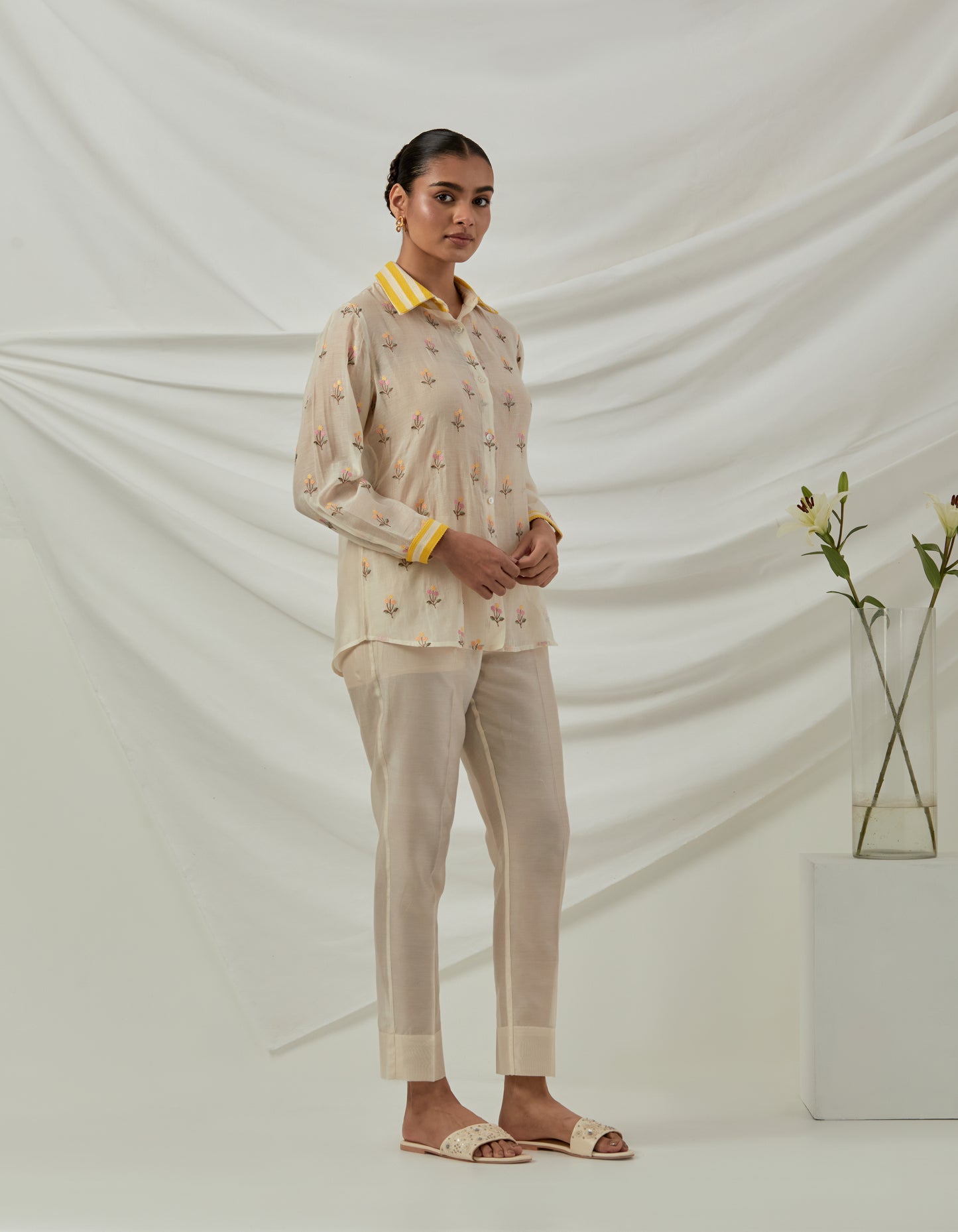 Cotton Chanderi embroidered tunic