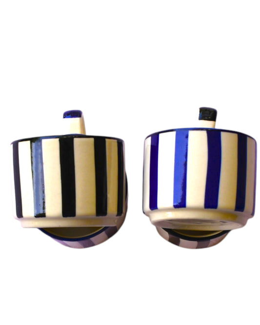 Black & Blue Ceramic Espresso Cups