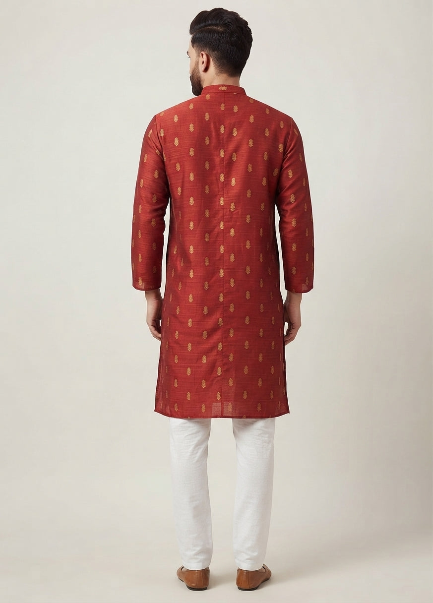 Red Kurta Payjama Set for Men