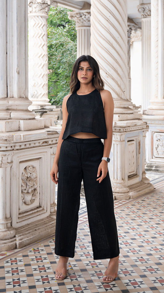 BLACK LINEN CO-ORD SET