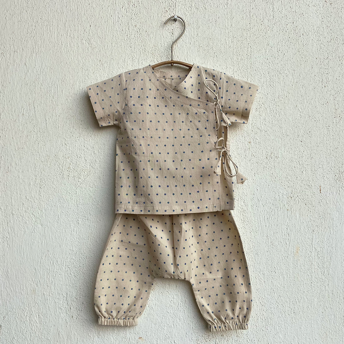 UNISEX ORGANIC INDIGO RAIDANA ANGARAKHA + MATCHING PANTS