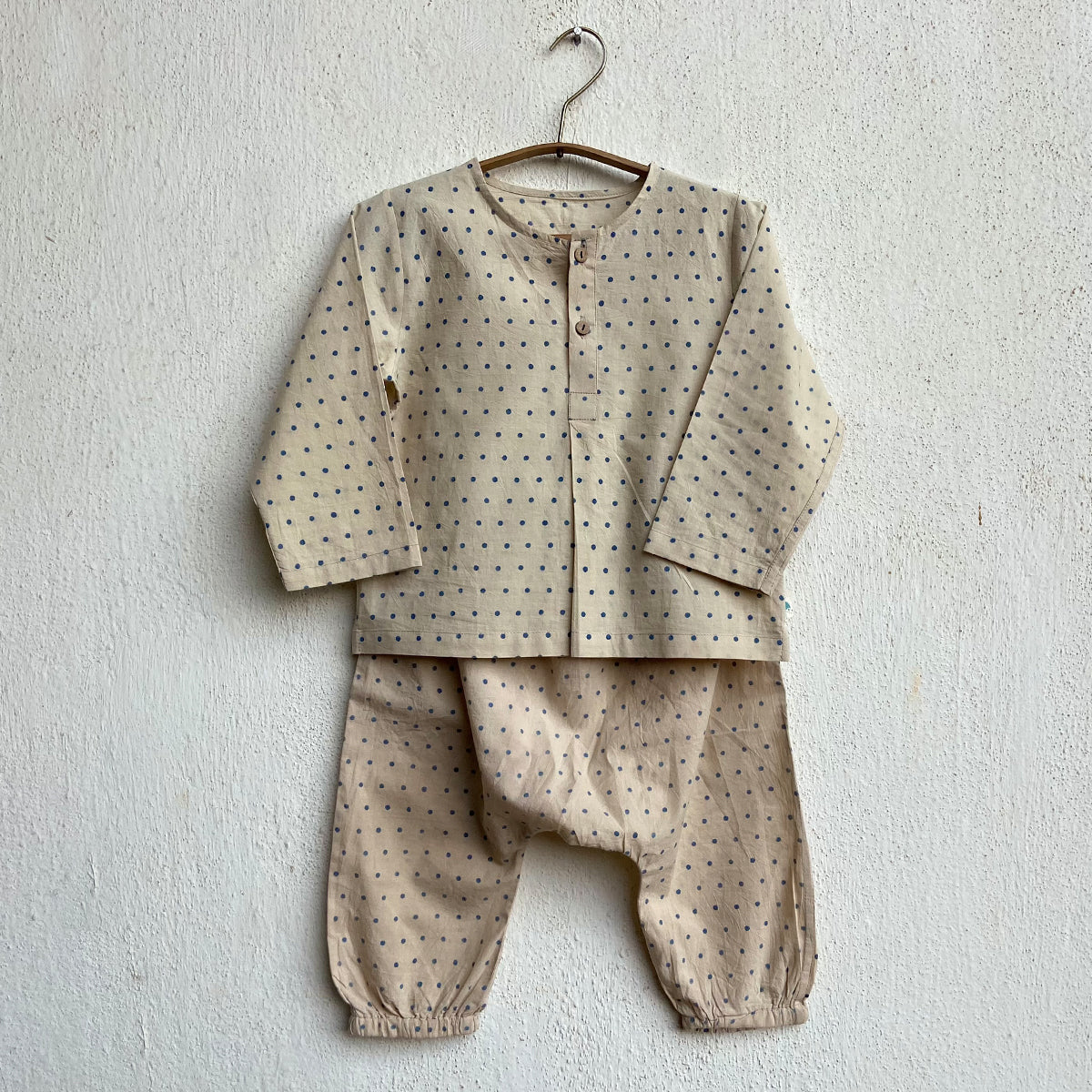 UNISEX ORGANIC INDIGO RAIDANA ANGARAKHA + MATCHING PANTS
