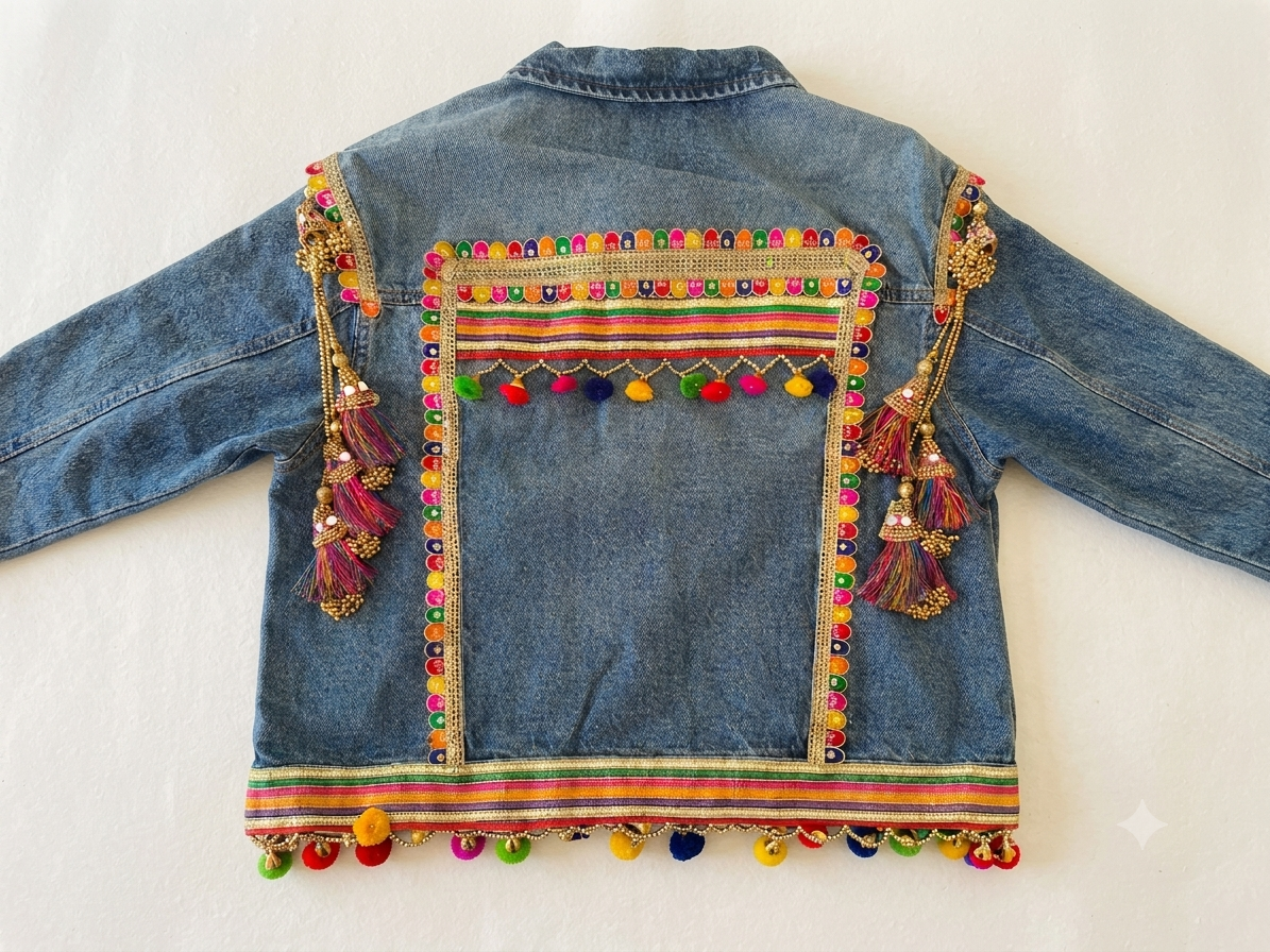 Punjabi Pop Culture Denim Jacket