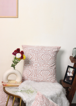Load image into Gallery viewer, Rust Flower Block Printed Cushion Cover - set of 2
