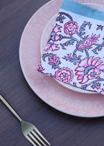 Load image into Gallery viewer, Peony Block Printed Table Napkin - set of 2
