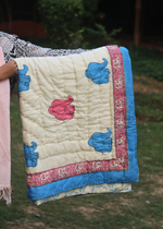 Load image into Gallery viewer, Pink &amp; Blue Ele Quilt

