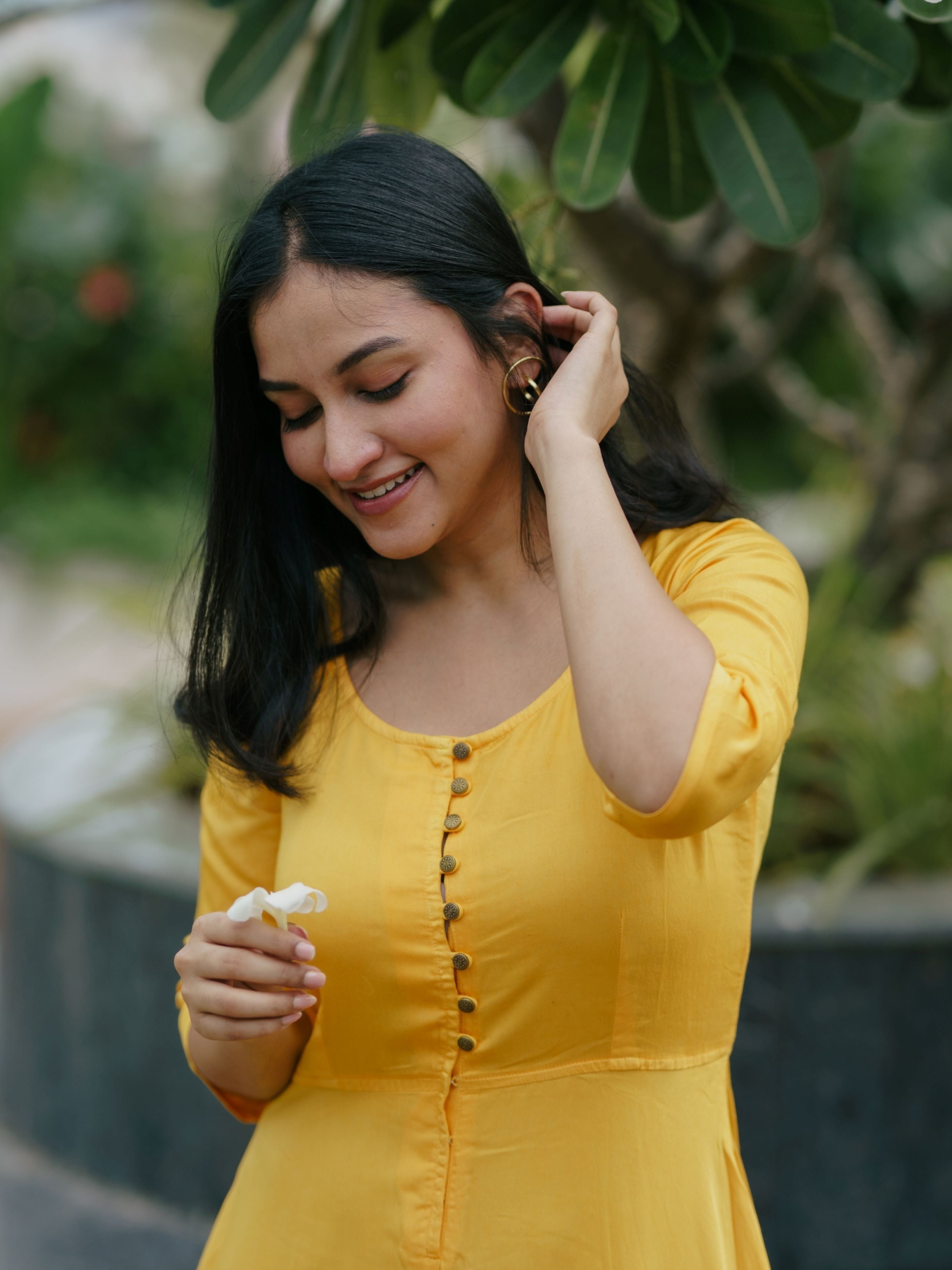 Sunset Tangerine Fit & Flare Dress