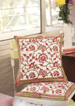 Load image into Gallery viewer, Red And Green Floral Cushion Cover
