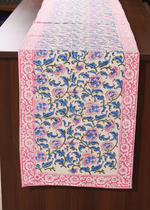 Load image into Gallery viewer, Blue &amp; Pink Floral Table Runner
