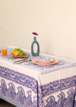 Load image into Gallery viewer, Grey Paisley Block Print Table Cloth
