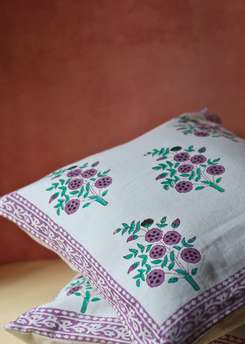 Purple Floweret Cushion Cover - Set of 2