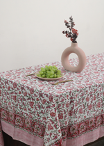 Load image into Gallery viewer, Rosy Pink Block Print Table Cloth
