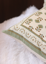 Load image into Gallery viewer, Green Floral Motifs Cushion Cover
