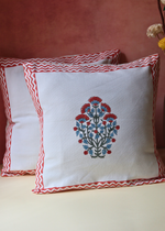 Load image into Gallery viewer, Pink Bloom Block Printed Cushion Cover - set of 2
