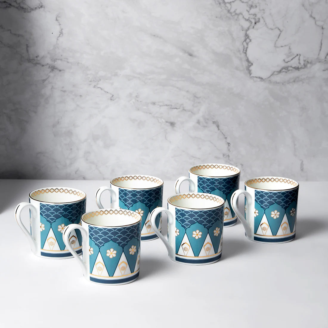 Oceanic Opulence Melon Coffee Mug Set of 6