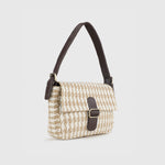 Load image into Gallery viewer, CHAVVI CHEVRON BEIGE BAGUETTE BAG
