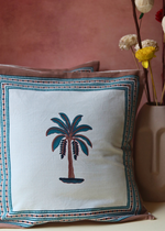 Load image into Gallery viewer, Coco Tree Block Printed Cushion Cover - set of 2
