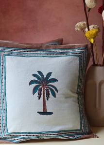 Coco Tree Block Printed Cushion Cover - set of 2